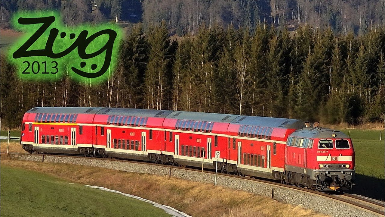 BR218 mit Doppelstockwagen | Diesel SOUND pur! | RE München - Füssen