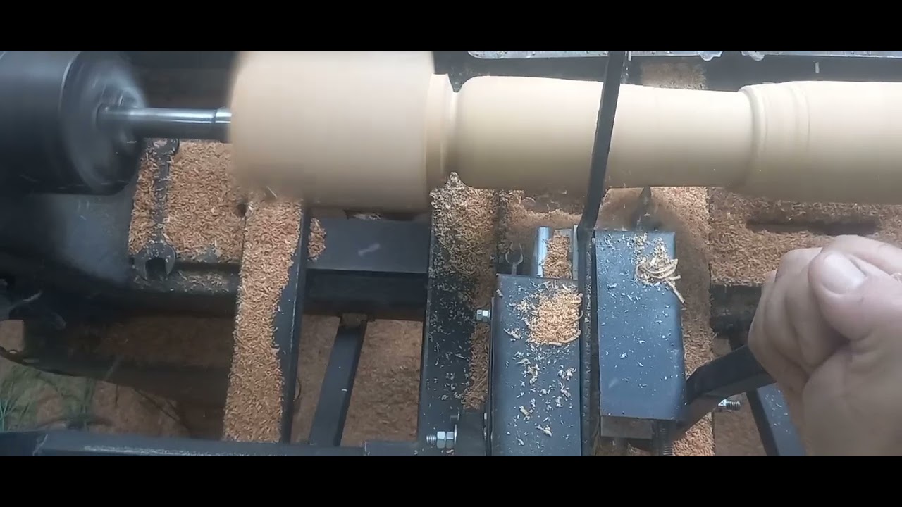 torneando 10x10 no torno copiador caseiro pela primeira vez!