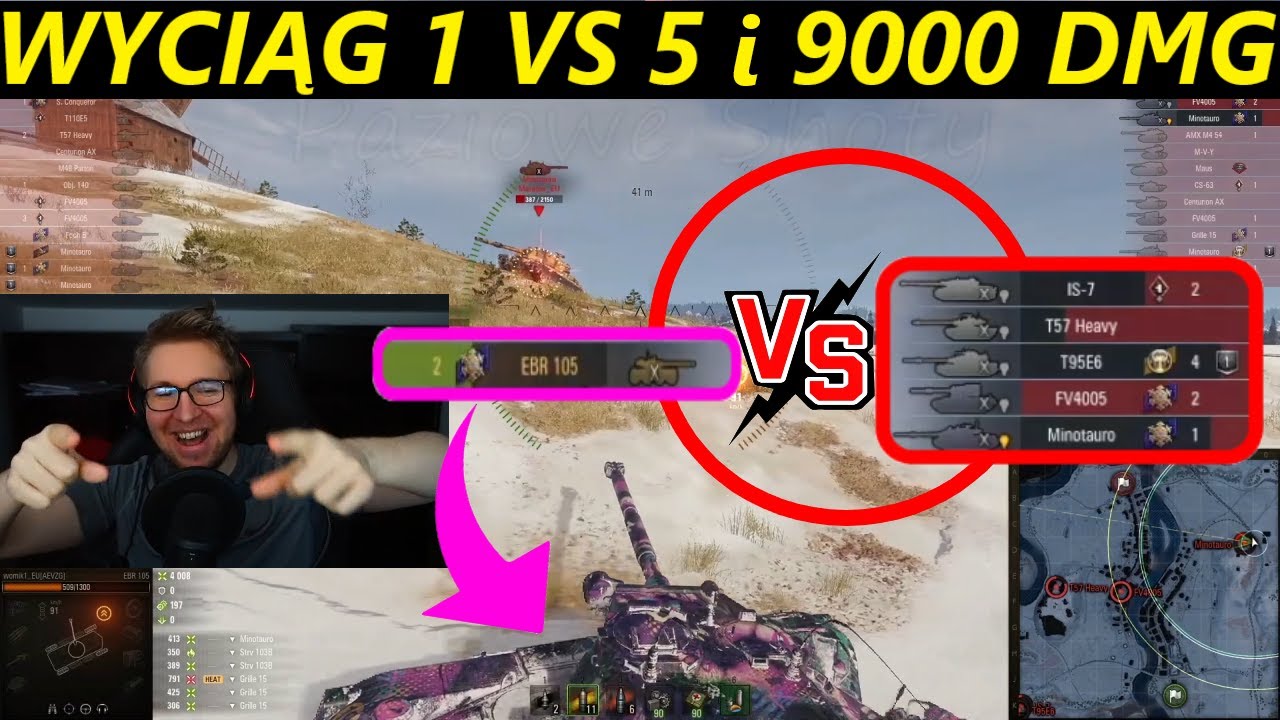 MULTI OGLĄDA - 1vs5 i 9000 DMG - EBR 105