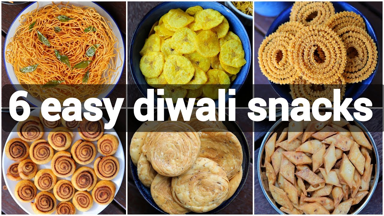 6 easy diwali snacks recipes | quick deepavali snacks recipes | diwali savouries