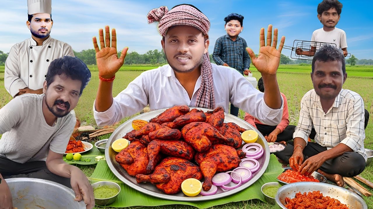 Desi Style Chicken Tandoori Roast 🐔 With Brothers | Jungle Mein Swad Ka Blast!&rdquo;🍗