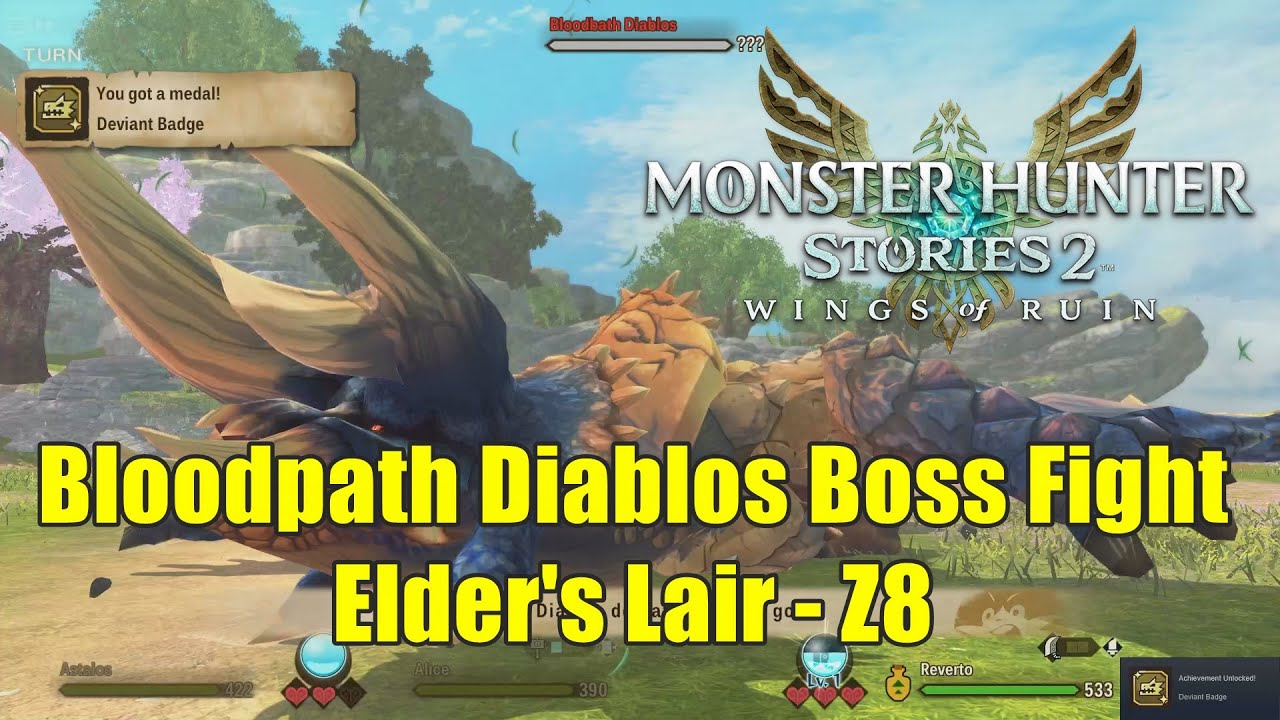 How to Defeat Bloodpath Diablos - Elder's Lair Z8  Monster Hunter Stories 2