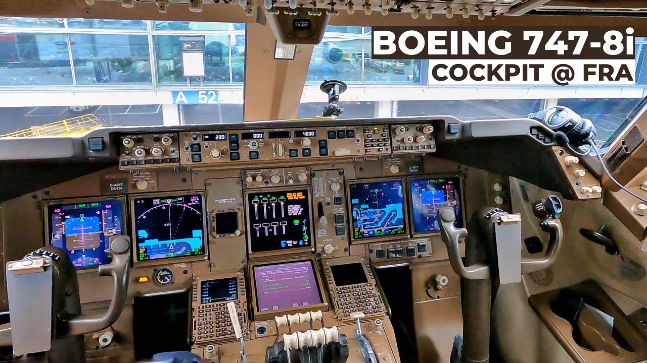 Lufthansa Boeing 747-8i Cockpit at Frankfurt Airport | Pre-Flight Cockpit Tour | 747 to Palma [4K]