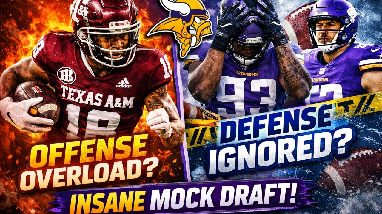 INSANE Vikings Mock Draft 😱🔥 Offense Overload While Defense Gets Ignored? 🏈💜 #minnesotavikings