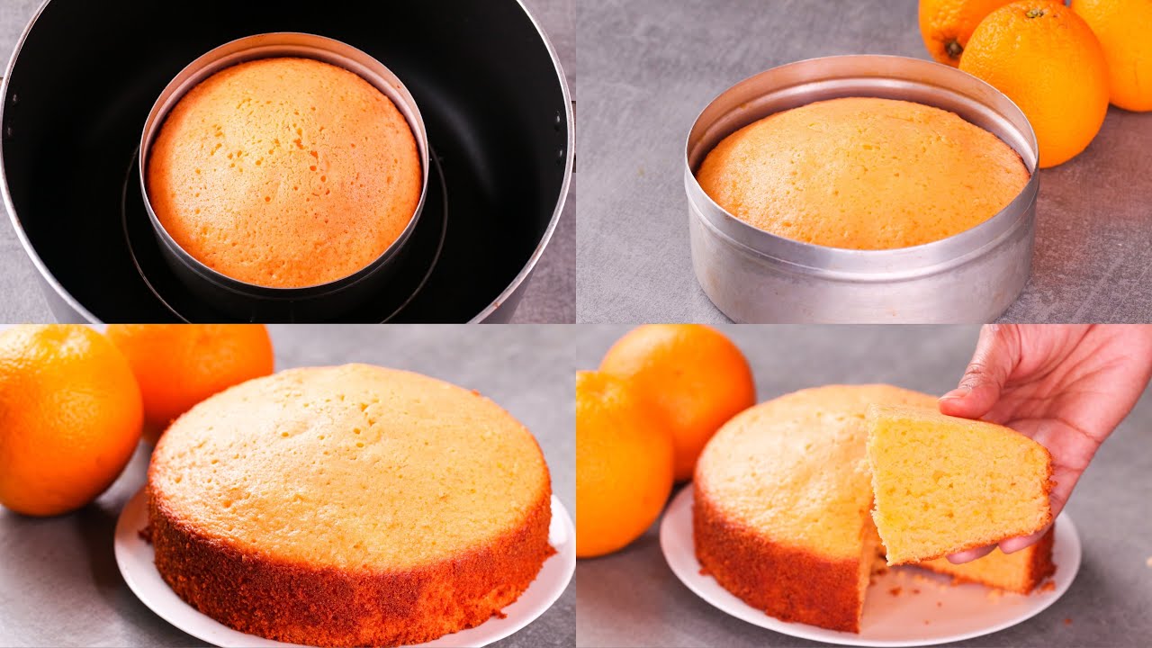 ORANGE SPONGE CAKE RECIPE | WITHOUT OVEN | SOFT ORANGE CAKE | HOW TO MAKE ORANGE CAKE | N'Oven Foods