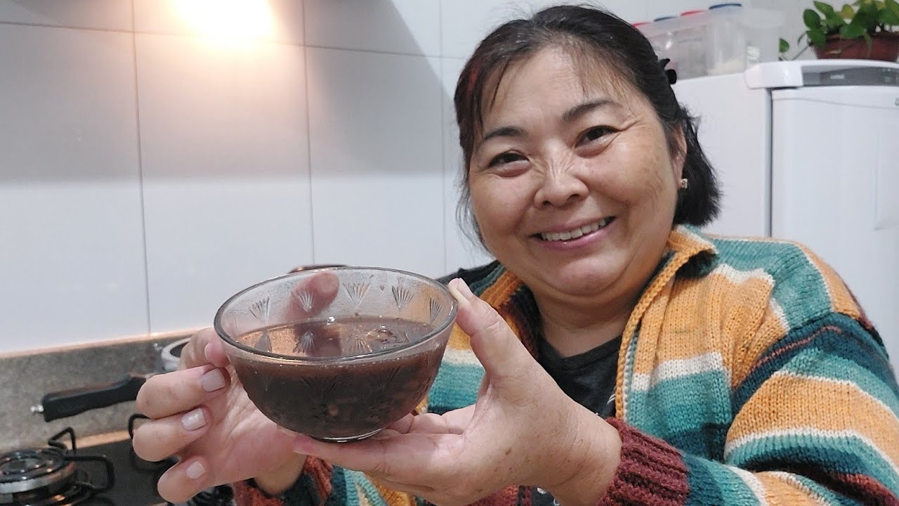 FIZ ZENZAI ou OSHIRUKO(doce japonesa de FEIJÃO AZUKI ) E TAMBÉM BIFE DE PEITO DE FRANGO SUCULENTO