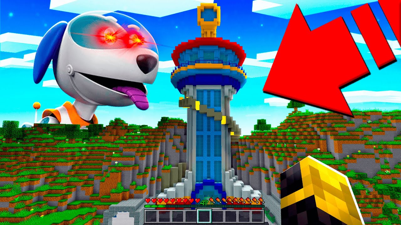 PERROBOT ATACA LA CASA DE PAW PATROL EN MINECRAFT 😱