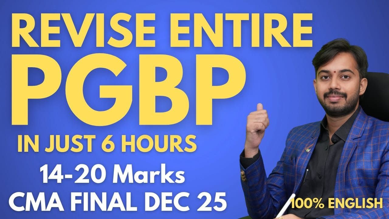CMA FINAL- DT I PGBP (14-20 MARKS)I 100% ENGLISH I DEC 25 I CA Umasankar Maganti #pgbp #depreciation