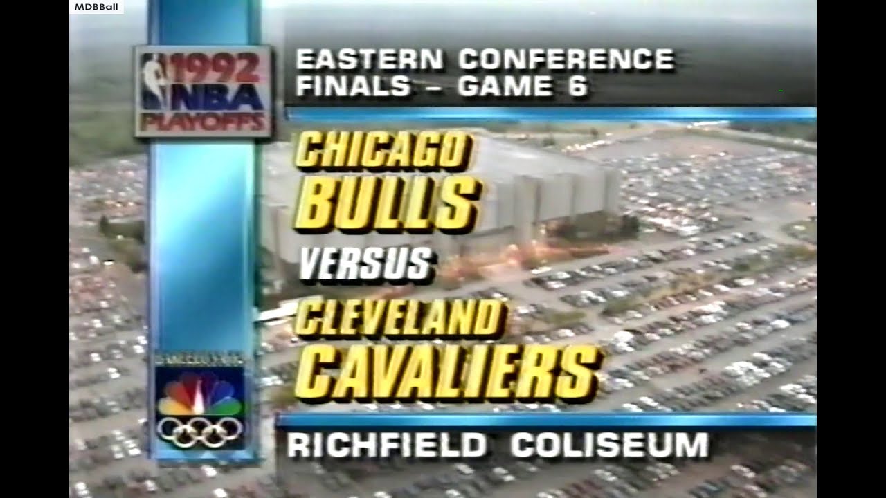 NBA On NBC - Bulls @ Cavs 1992 ECF Game 6 Highlights