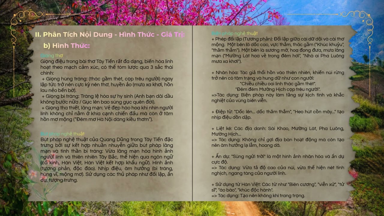 Tây Tiến - Quang Dũng | Sản phẩm học tập | Ngữ văn 10 Chân Trời Sáng Tạo