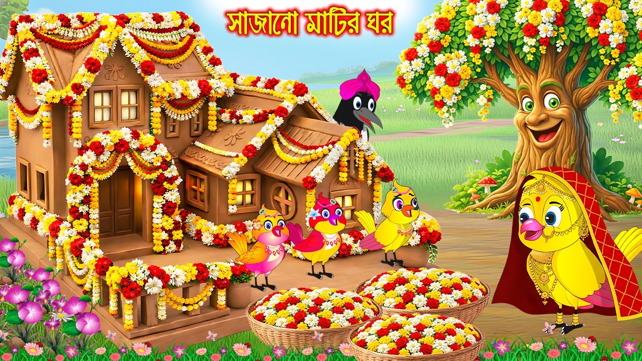 সাজানো মাটির ঘর | Sajano Matir Ghor | Bangla Cartoon | Rupkothar golpo | Tuni Pakhir Golpo | Pakhi