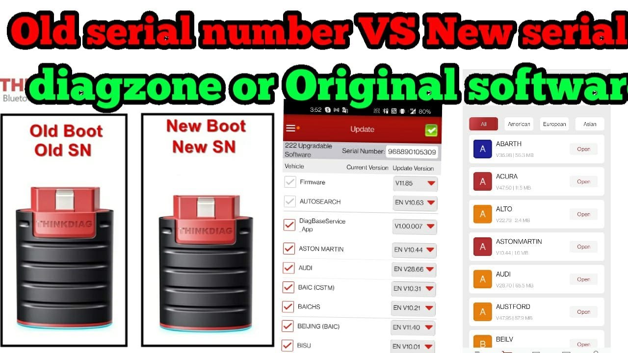 Thinkdiag New Serial number Device and Old serial number device Compare (OLD VS NEW) नया स्कैनर
