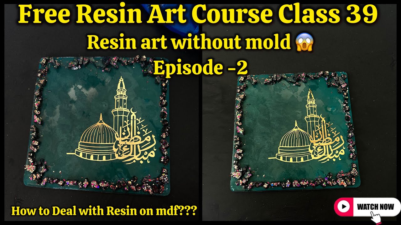 Free Resin Art Course Class 39 | Ramzan Mubarak Resin Frame