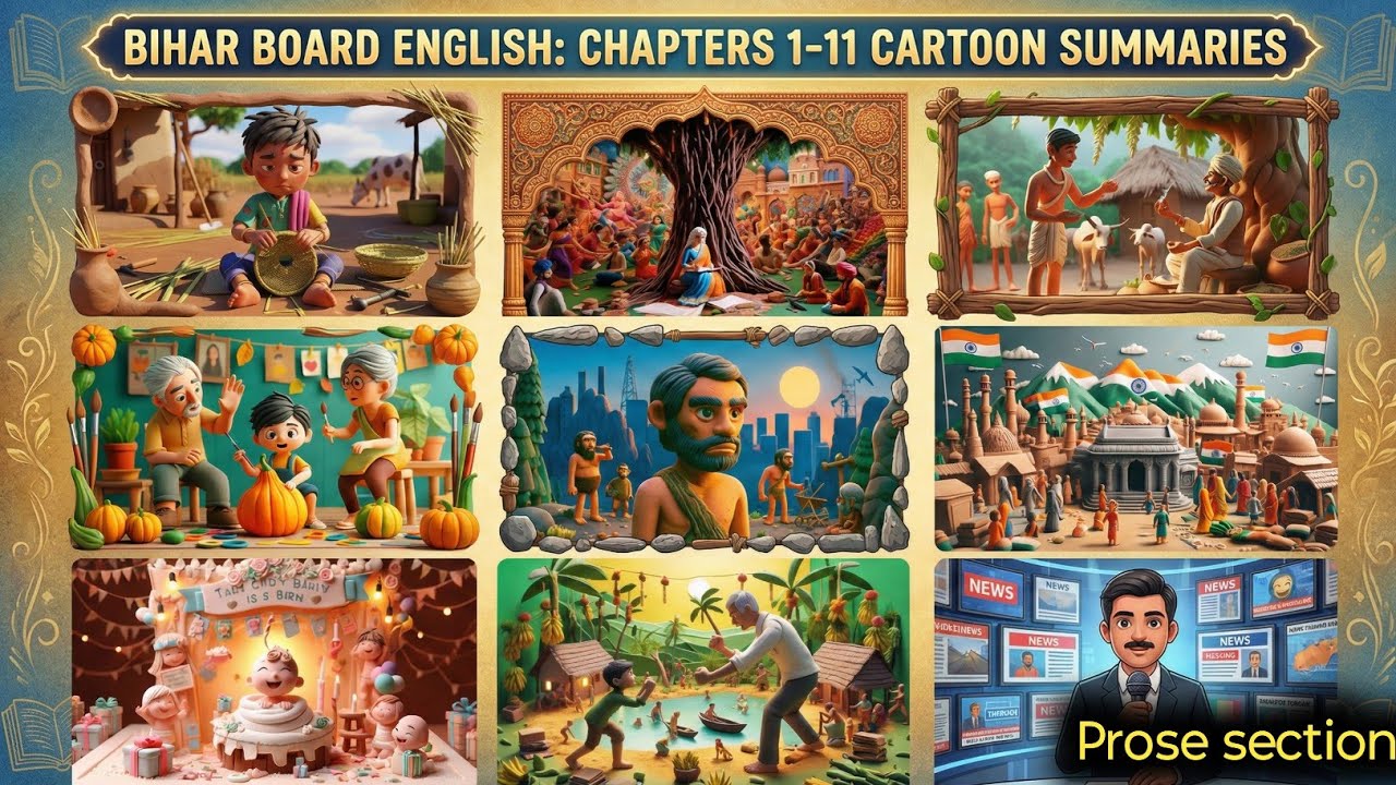 One shot | bihar board English prose class 12 2026 | bihar board exam 2026 | Animation video |