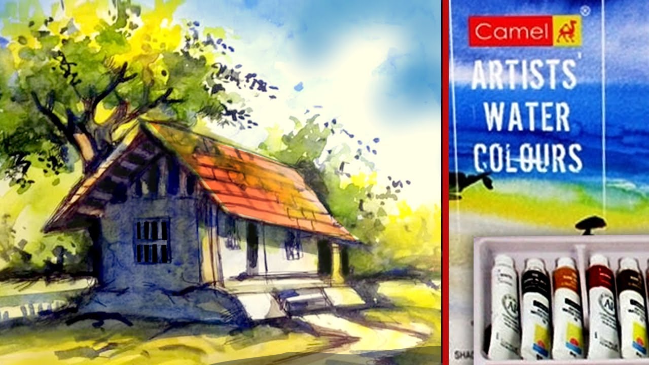 How to Draw Scenery for Beginners with Watercolor | Step by Step | Easy Watercolor Drawing