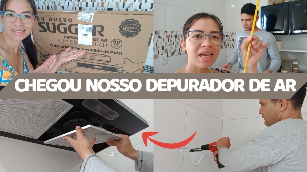 DEPURADOR DE AR SUGGAR SLIM 80 cm [ Passo a Passo] DE COMO INSTALAR | Dia a dia com Érica Rocha...