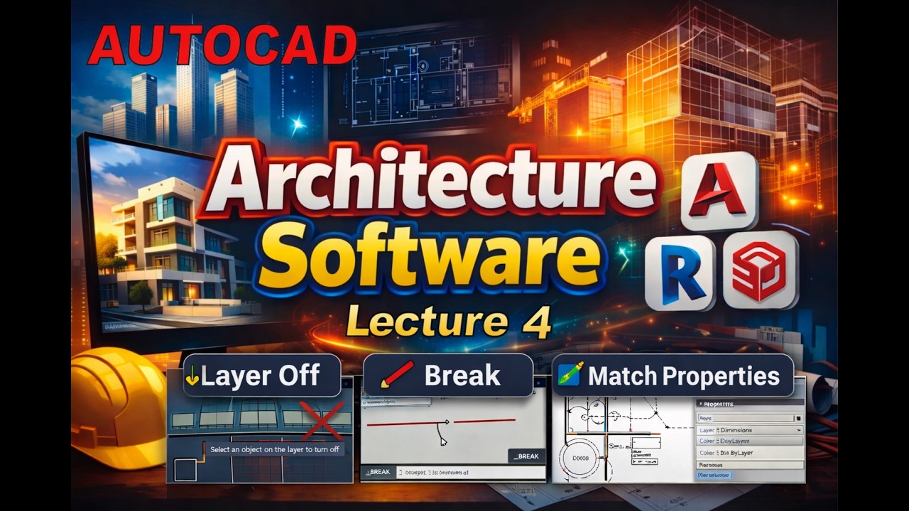 AutoCAD Layer & Editing Commands Explained | Layer Off, Break, Match Properties | Skills_ Studio