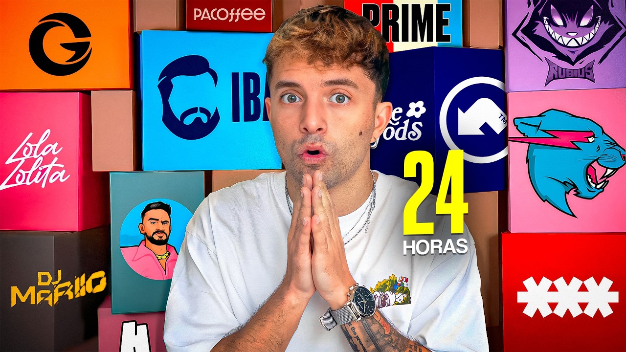 Probando TODO lo que VENDEN los YouTubers durante 24H  *me gasto MÁS DE 1.000€😭💸*