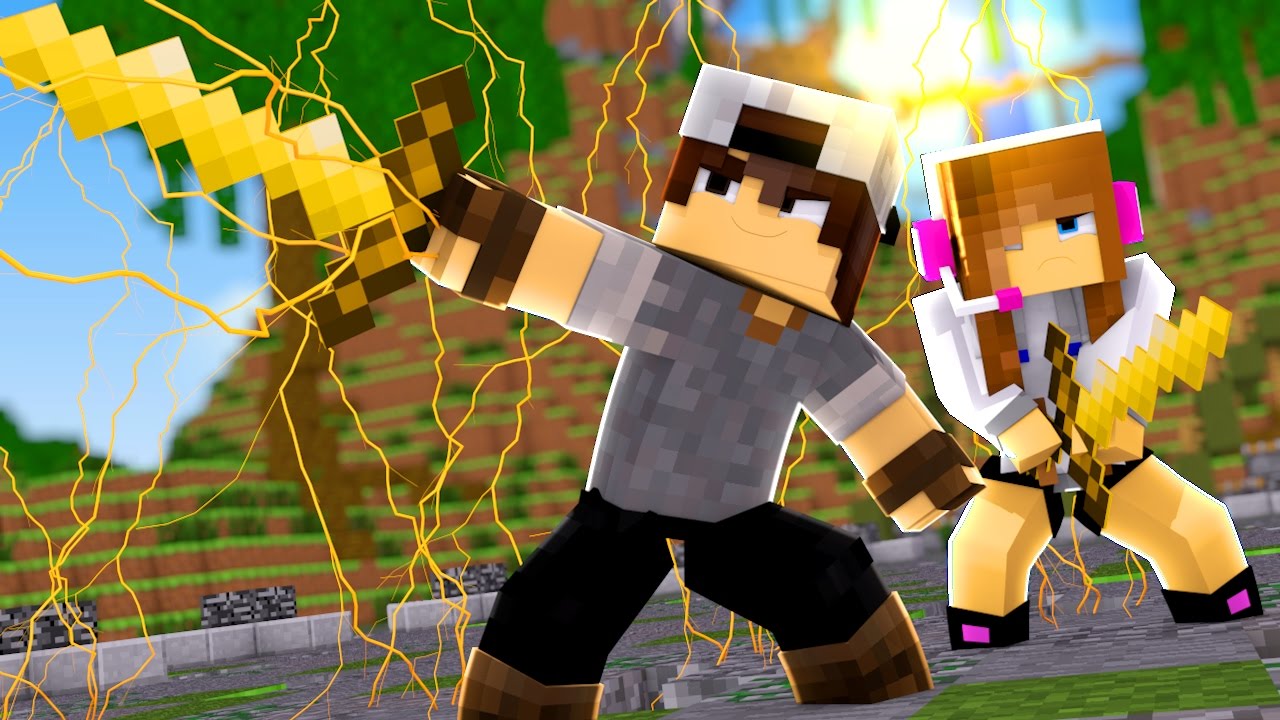 Minecraft: SORTE NO PVP - ESPADA QUE SOLTA RAIO!