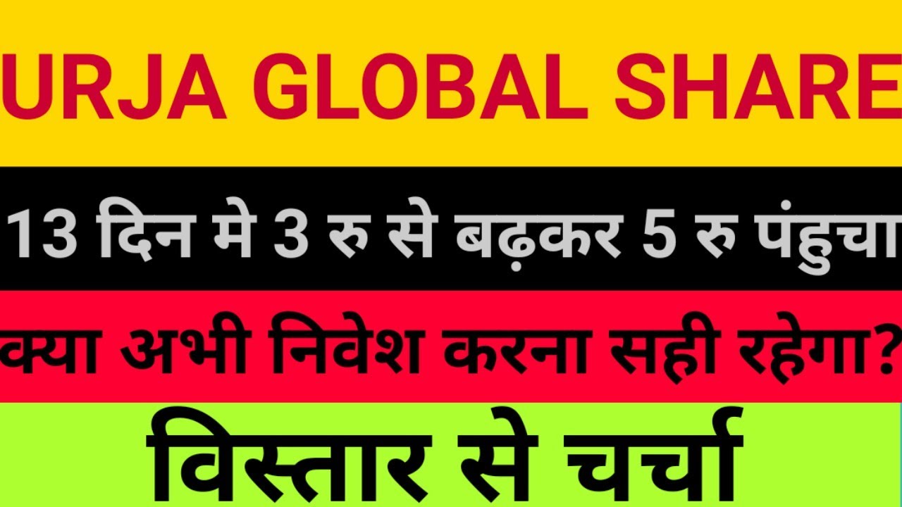 URJA GLOBAL SHARE! URJA GLOBAL SHARE NEWS! URJA GLOBAL SHARE ANALYSIS! STOCK MARKET FOR BEGINNERS!