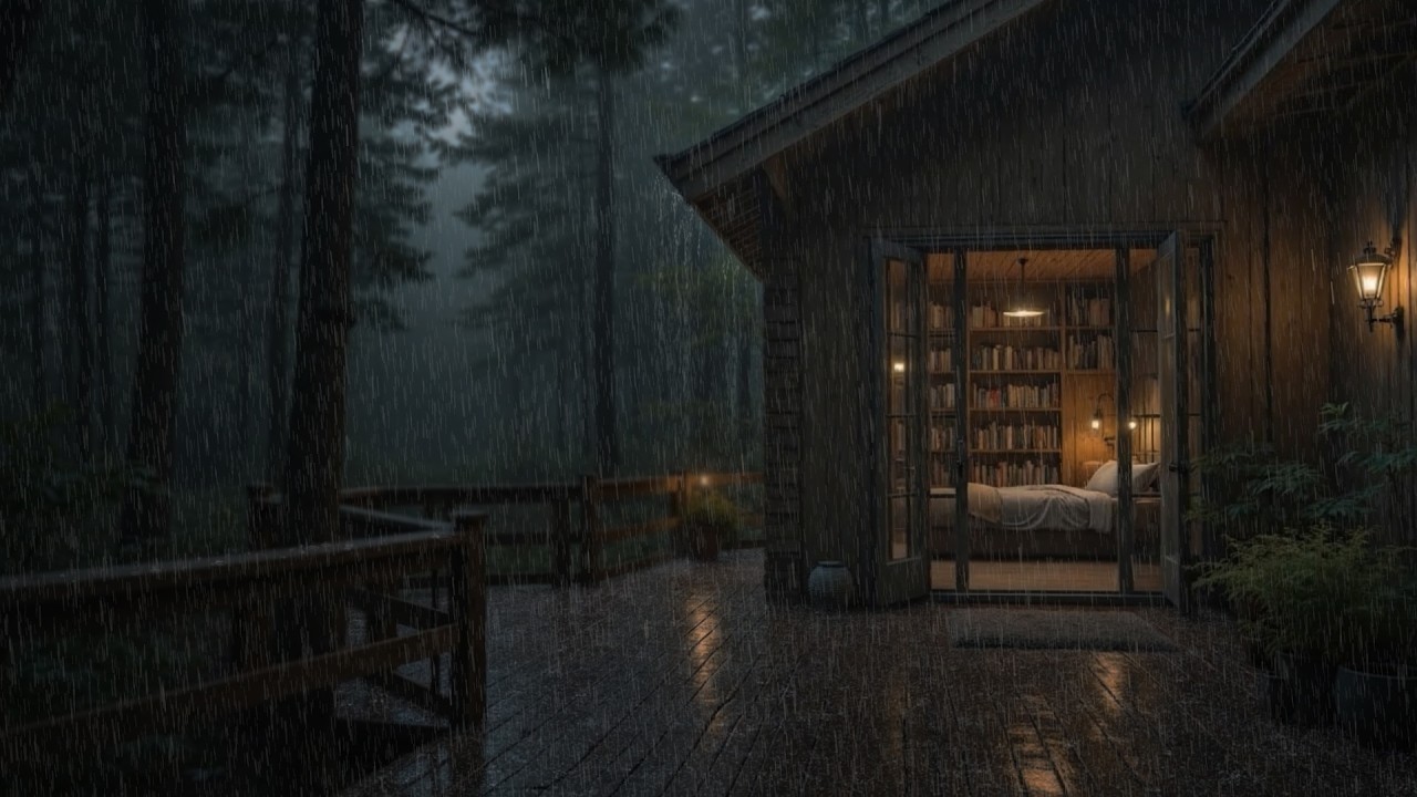 Лучшие Звуки Дождя В Спальне Деревенского Деревянного Домика 🌧️ | Избавление От Бессонницы И Глубок
