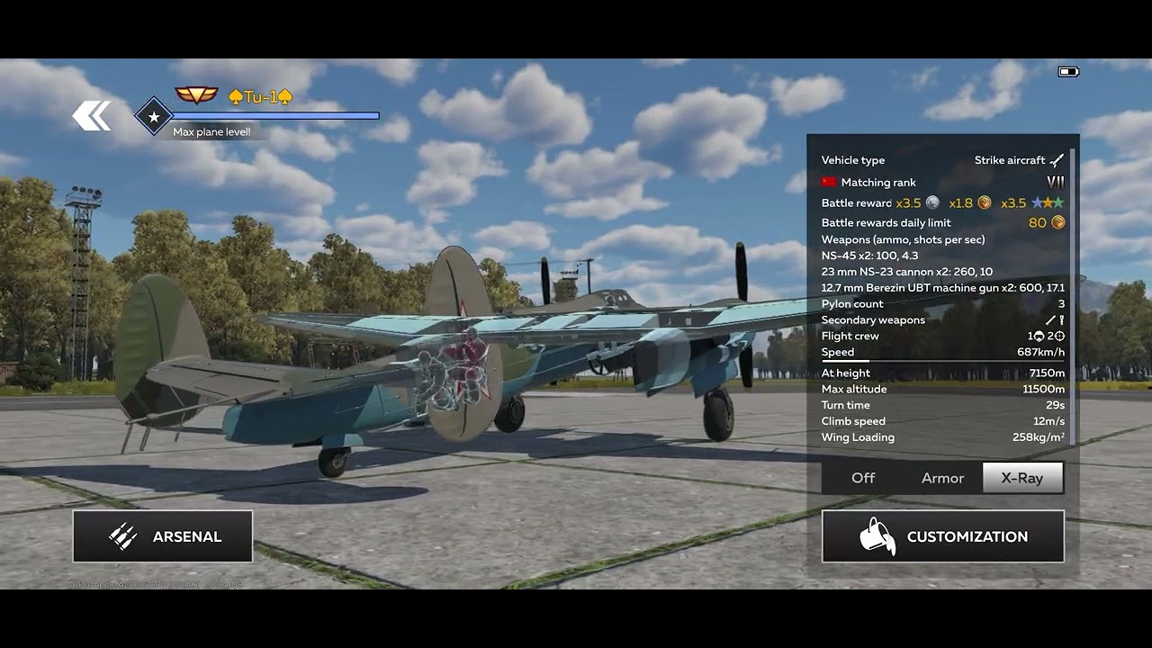 One of best strike aircraft in war thunder mobile I reckon manned it 