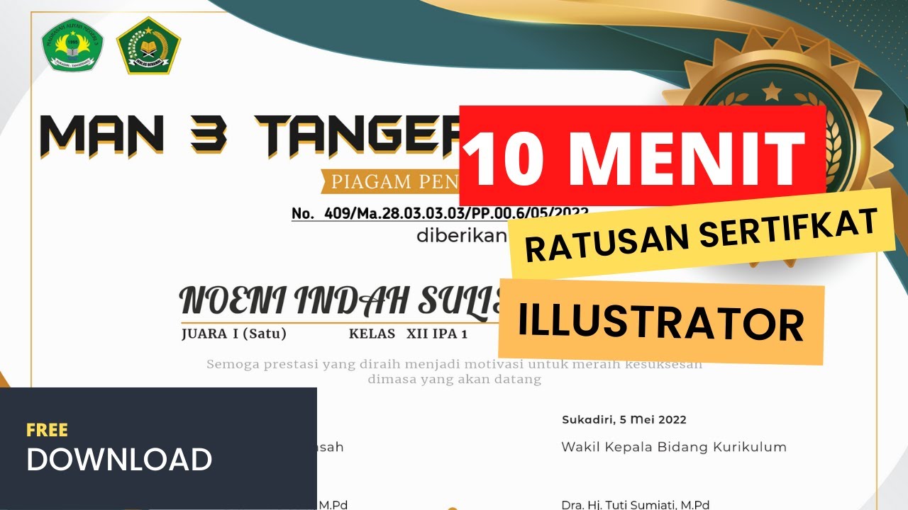 Cara Membuat Sertifikat dengan Data yang Banyak di Adobe Illustrator