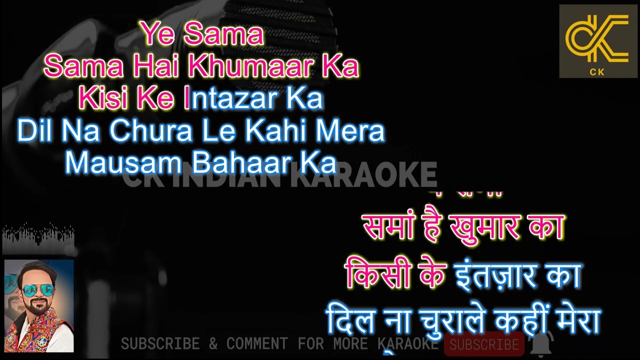 Ye Sama Sama Hai Ye Pyar Ka Karaoke With Scrolling Lyrics in Hindi & English