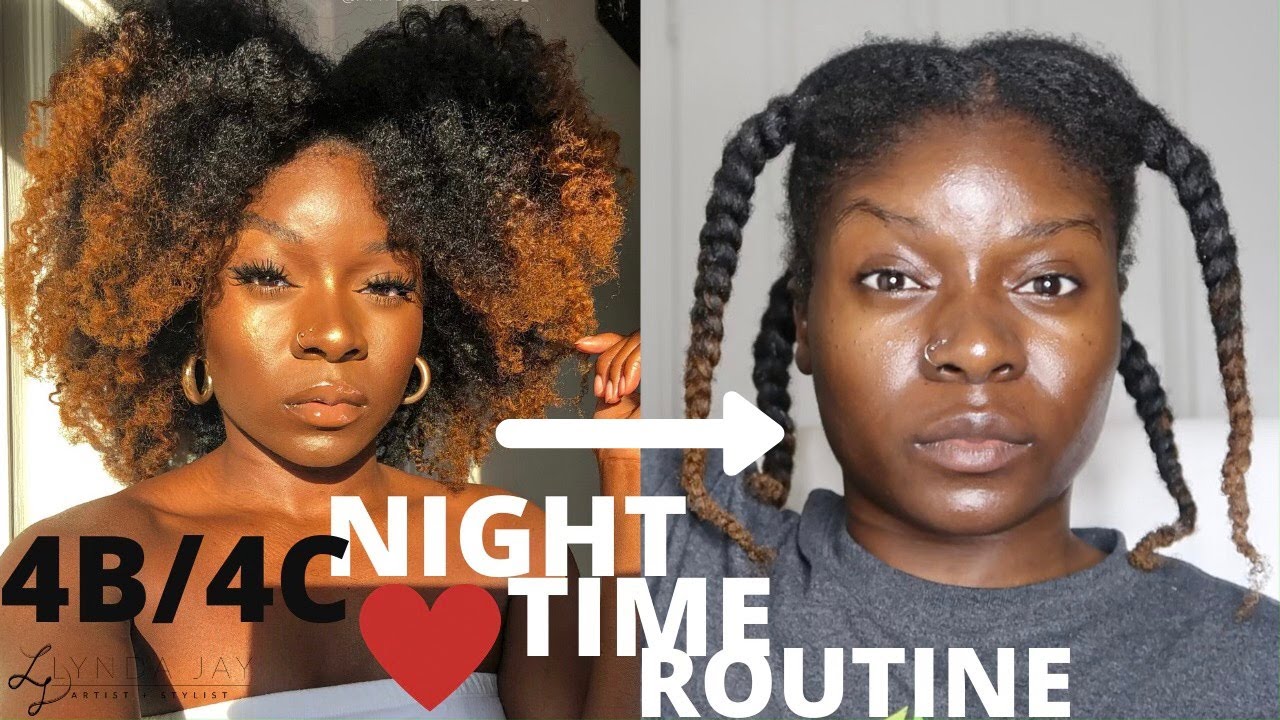 MY 4B+4C NATURAL HAIR NIGHT ROUTINE + GET UNREADY WITH ME|LAZY BRAID OUT|Lynda Jay