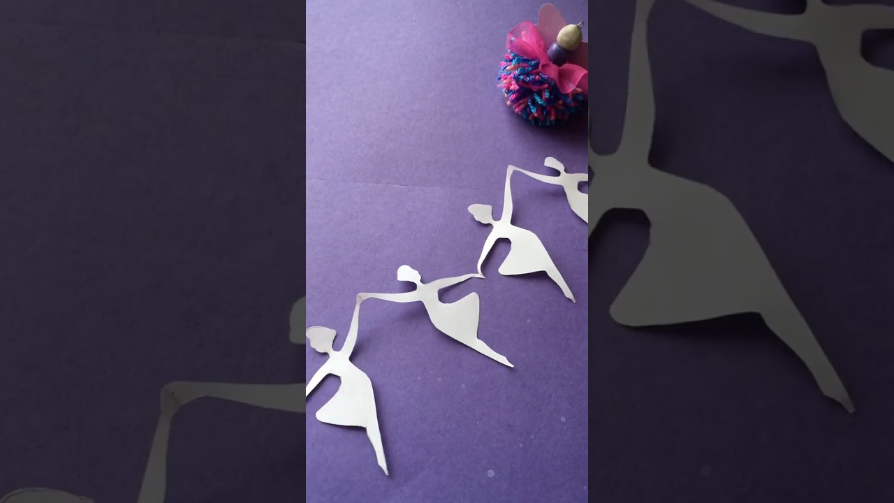 💃 How to make Paper Doll Chain/ Paper People Chain/ EASY PAPER CRAFT #shorts #papercraft #diy