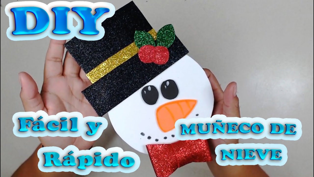 DIY  WOW Como Hacer Un Muñeco Nieve de Foamy  Decoración Linda para la Época Navideña