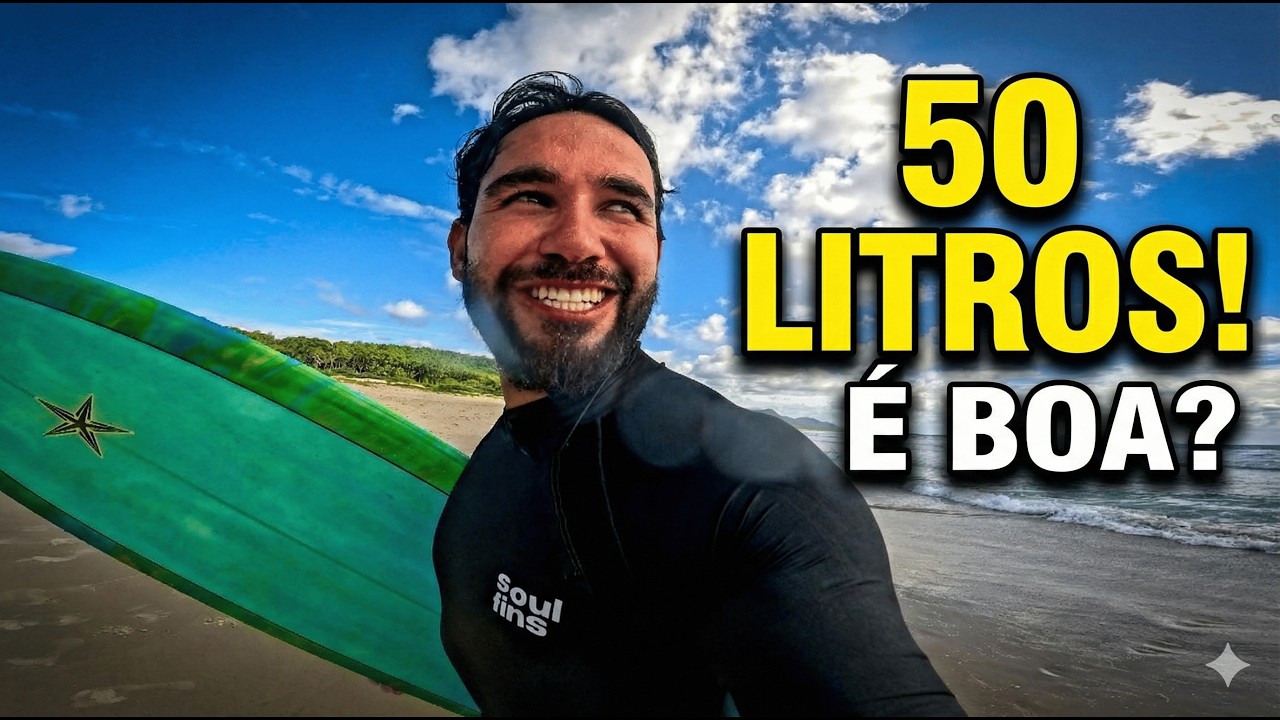 TESTEI UMA PRANCHA DE 50 LITROS: A verdade sobre o Funboard 7'0🏄‍♂️ (Vlog 010)