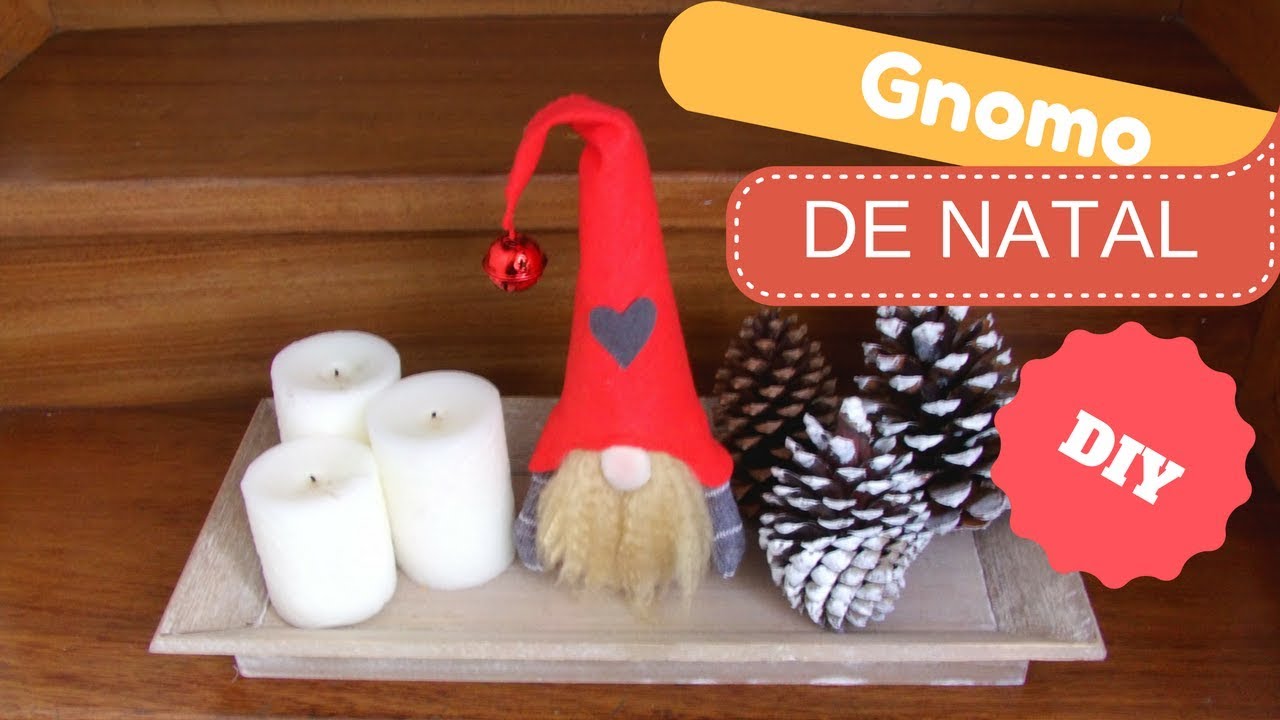 Enfeite de Natal 🎄 Gnomo/Duende feito com cone de izopor. #HOME & DECORA#