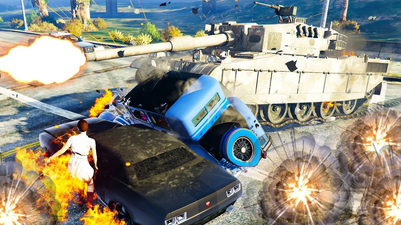 MIT DEM PANZER ANDERE AUTOS WEG SCHLEUDERN!