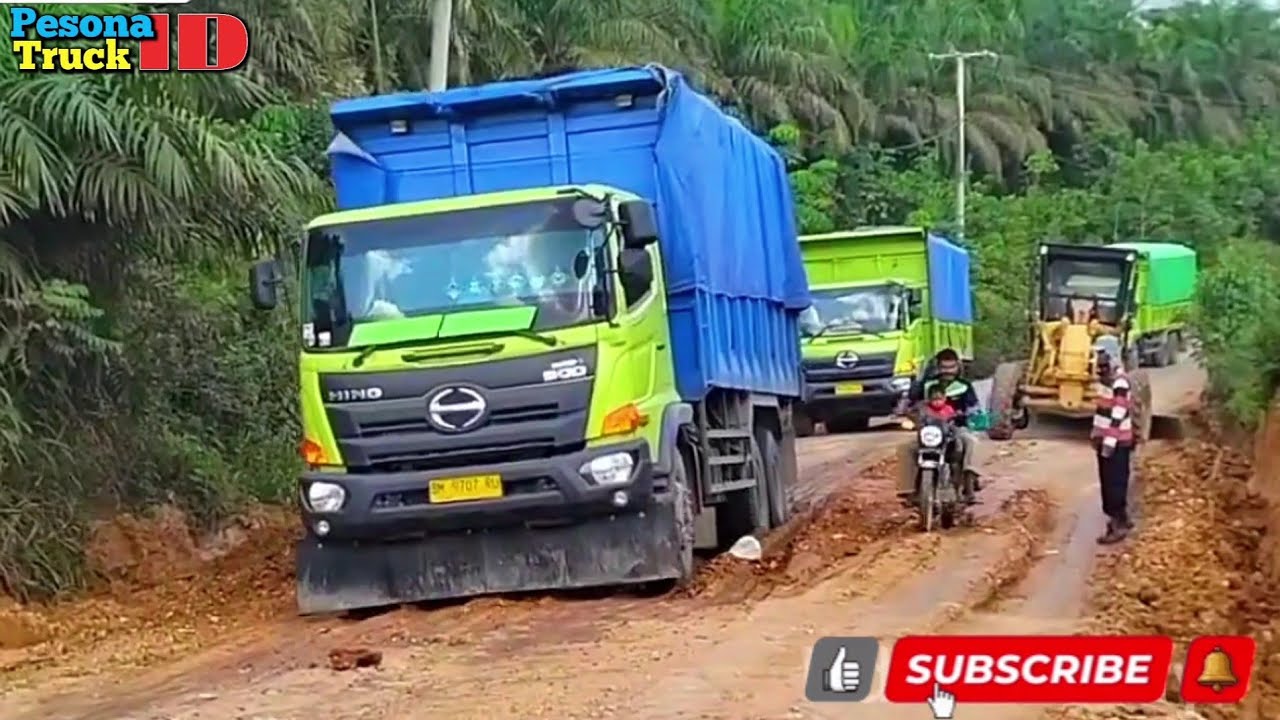 Yang Kalian Mau ‼️ Konvoi Raja Tambang, Truk Batubara Hino 500 Menguasai Lintasan Licin Berlumpur