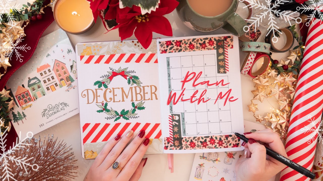 Plan With Me: December 2021 Christmas Bullet Journal Theme Set Up