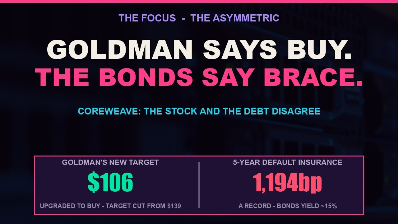 Goldman Says Buy CoreWeave. Its Bonds Say Brace. (Who's Right?)