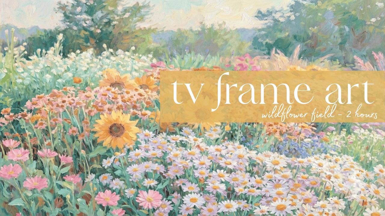 Frame TV Background | The Wildflower Field Painting | Art Screensaver For TV | One Scene, Two Hours