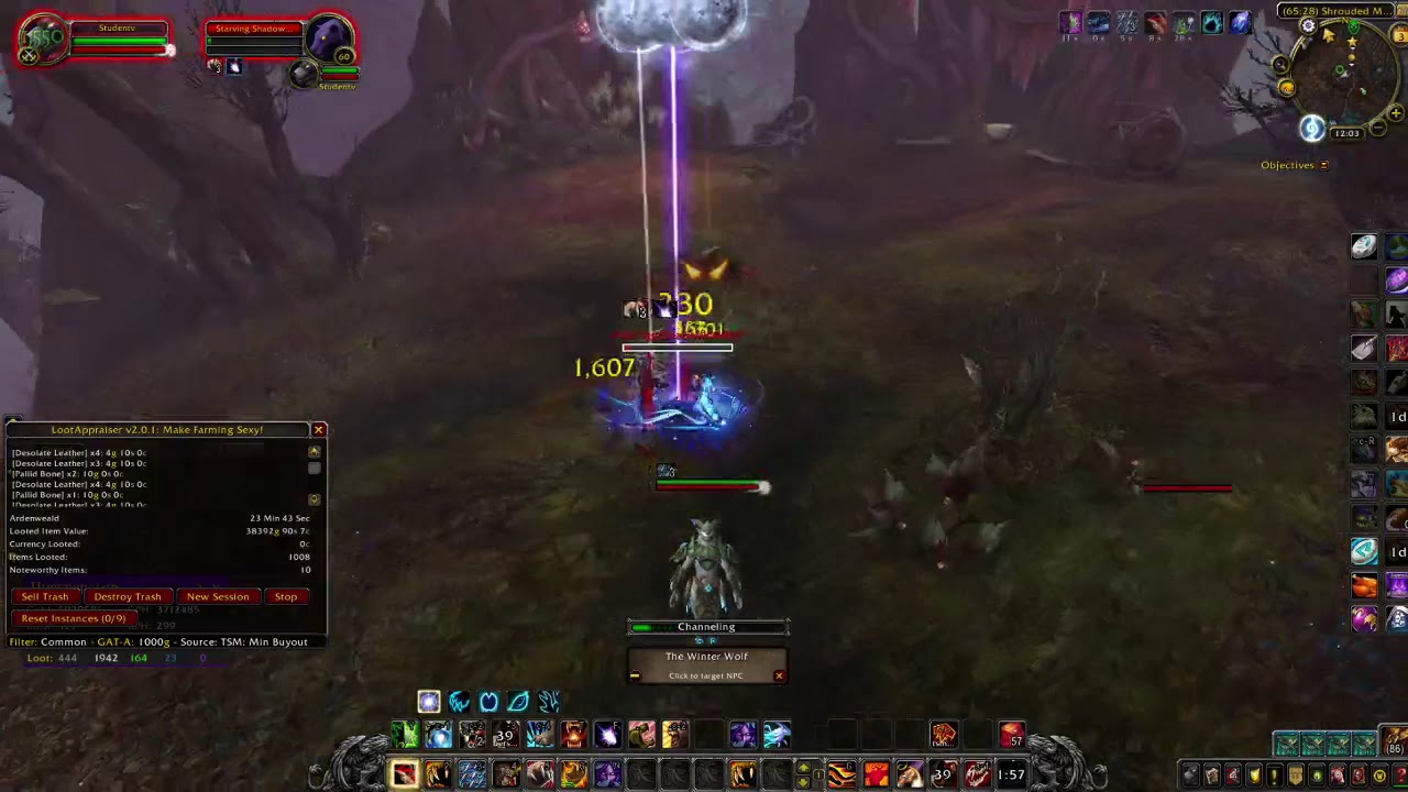 86847g in 1 Hour Of Farming Starving Shadowstalkers