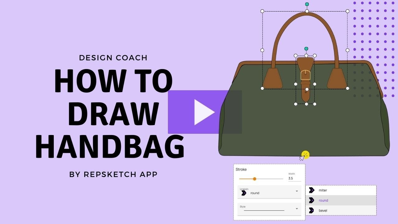 How to draw a handbag sketch