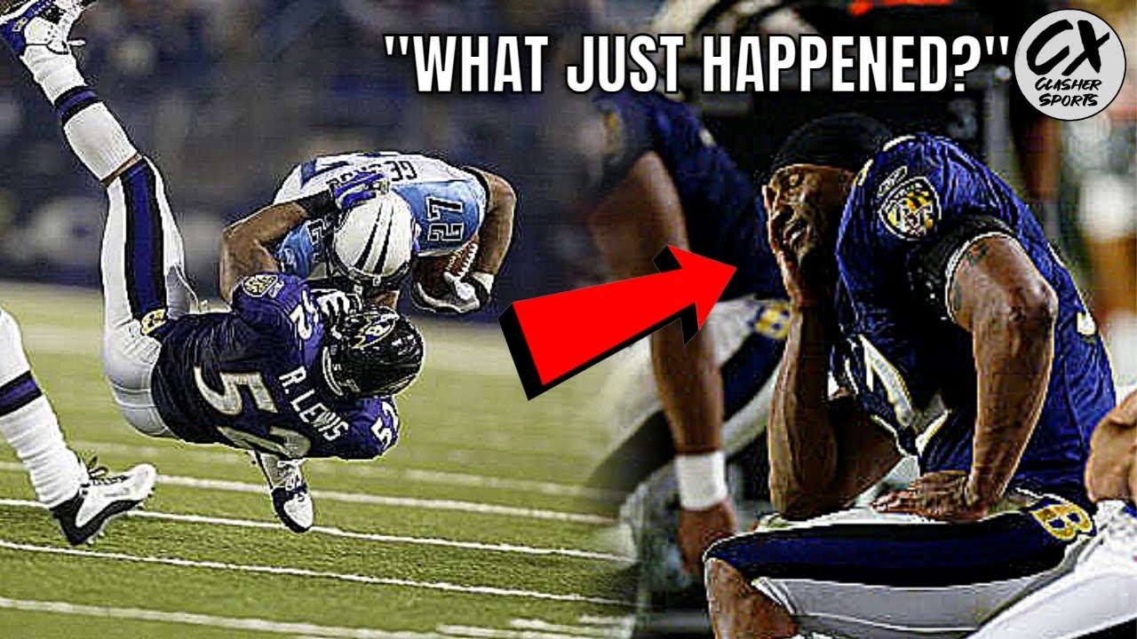 The Game Eddie George STIFF ARMED Ray Lewis After Dislocating His Shoulder (Ravens vs Titans)