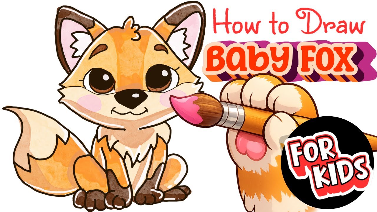 How to Draw a Cute Baby Fox 🦊 🎨| Easy for Kids