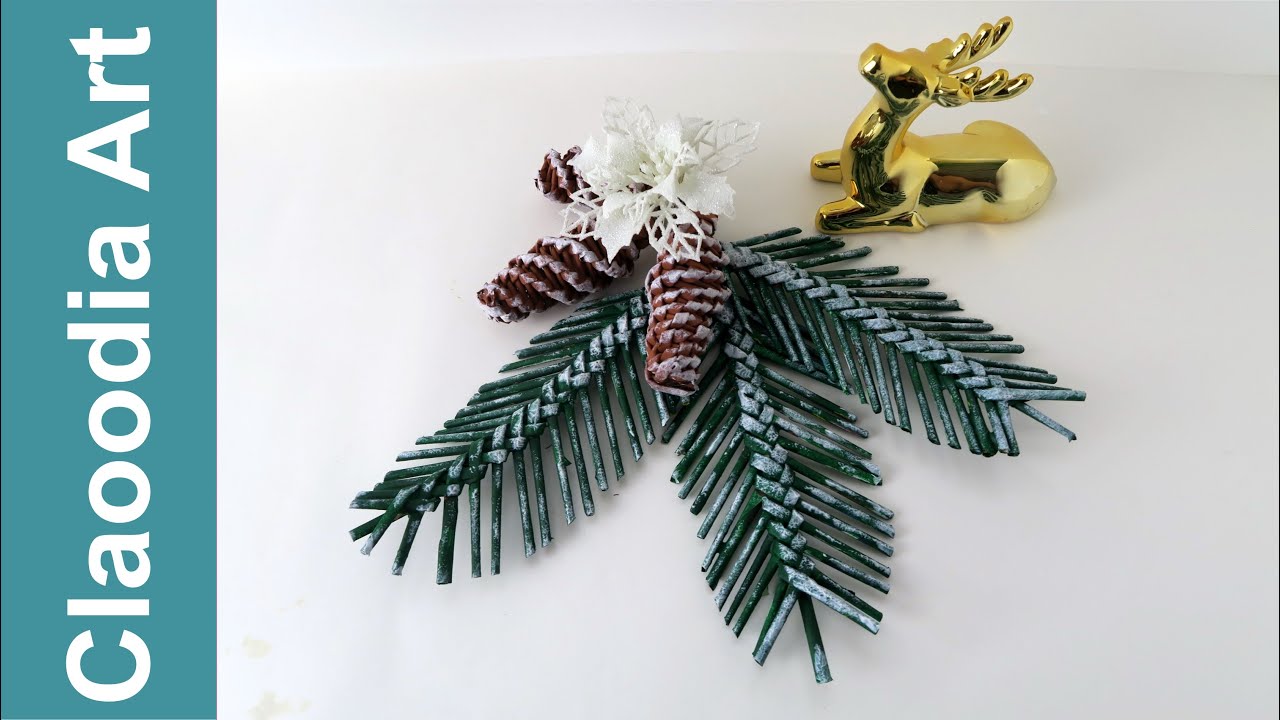 Gałązki i szyszki z papierowej wikliny (DIY Twigs and pine cones, paper wicker)