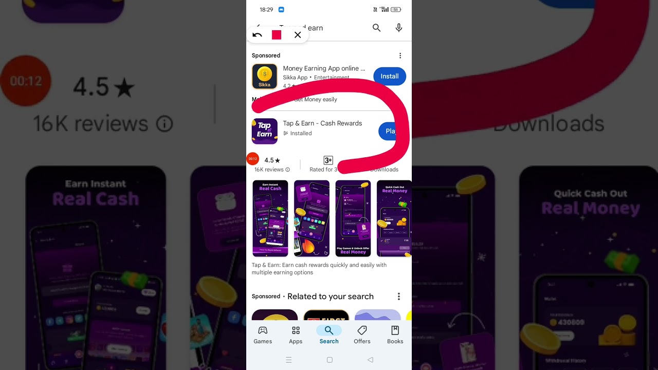 TAP AND EARN BEST APP FOR FREE GOOGLE PLAY REDEEM CODE #shorts