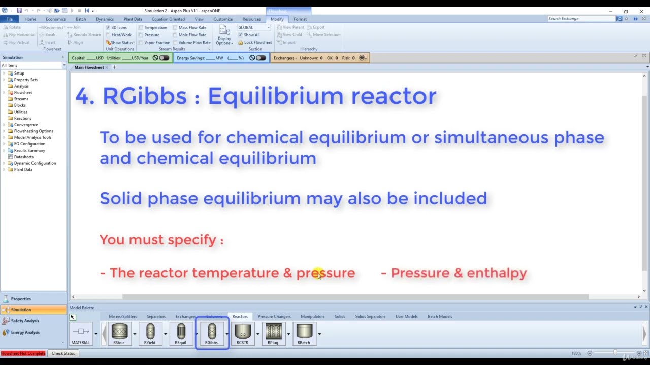 Reactor options in Aspen Plus, develop your understanding