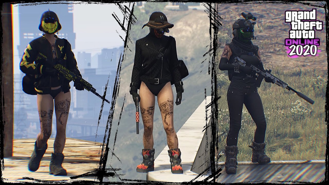 GTA ONLINE 👽 *CONJUNTOS MODEADOS* Para CHICA ! 🦄✨ TOP3 *GLITCHED OUTFITS* 💎 Chica TRYHARD ! 👾