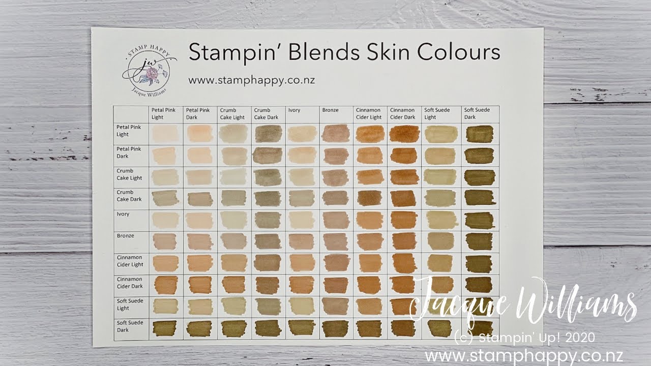 Easy Solution for Coloring Perfect Skin Tones with the Stampin' Blends Alcohol Markers!  Free Chart!