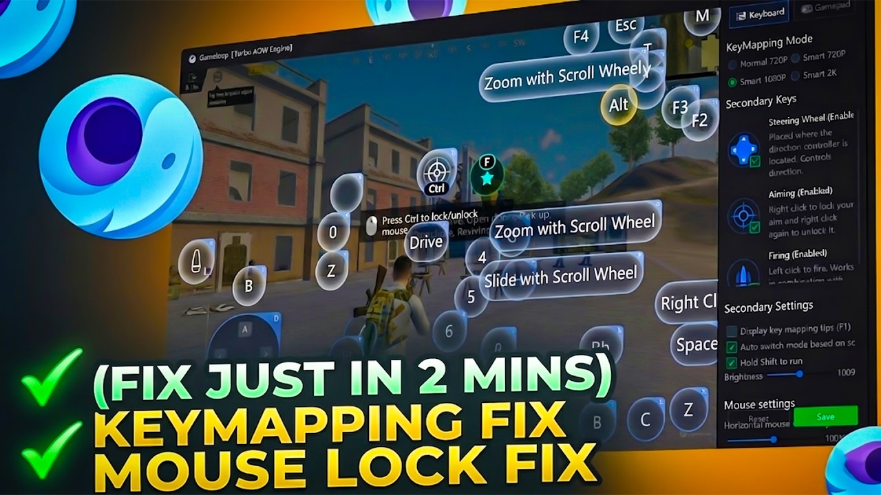 I Permanently Fixed Gameloop KeyMapping and Mouse Lock Problem in Pubg Mobile 4.3 Emulator| 100% FIX