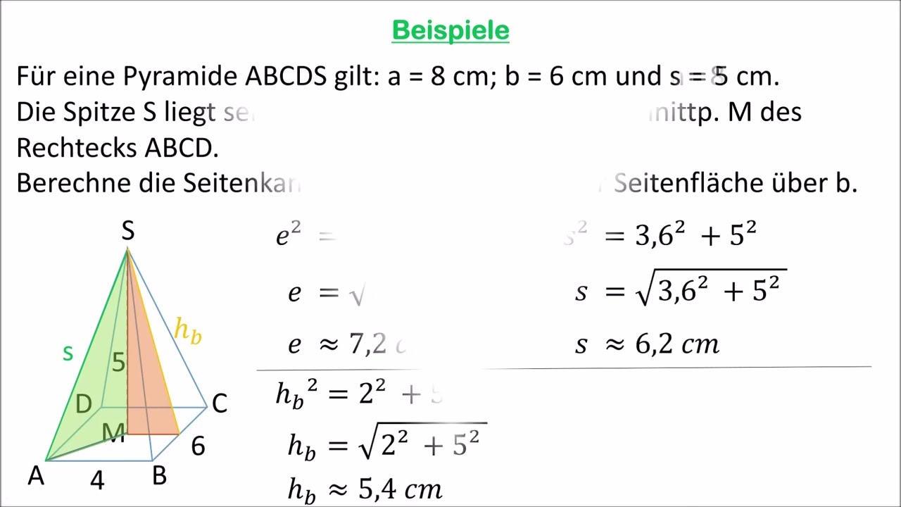 Satz des Pythagoras in der Pyramide