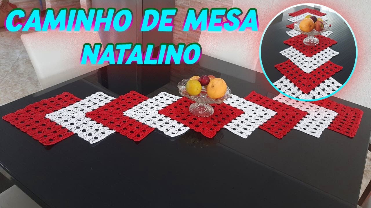 CAMINHO DE MESA NATALINO EM DUAS CORES ESPECIAL DE NATAL mara croche